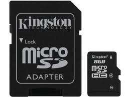 KINGSTON 8GB Micro SD Card + Adapter