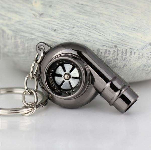 Turbo Keyrings - Solid Metal with Moving Metal Parts. - Whistling Turbo