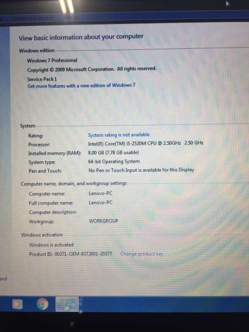 Lenovo X1 thinkpad i5