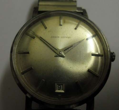 ## Zaigor Zephyr Incabloc Swiss Made Date 17 Jewels Mens Watch ** Working ##