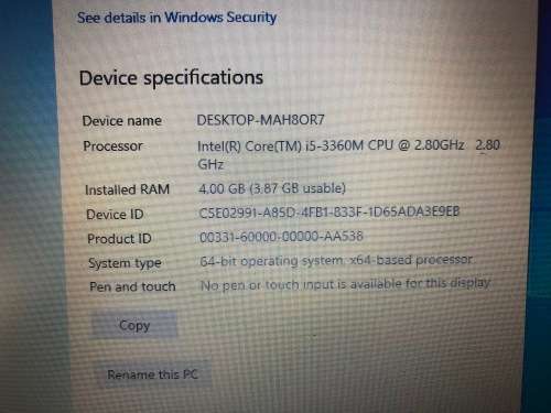 HP 8470p Cor I5-3360M 2.8GHz