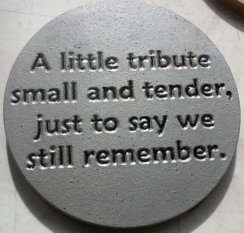 R60 Outdoor Wall/Patio/Braai or Garden Decor Plaque- In Memory plaque