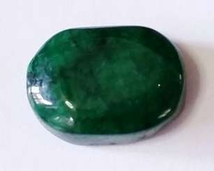 Natural Emerald 5.35ct. Oval Intense Green Cabochon.