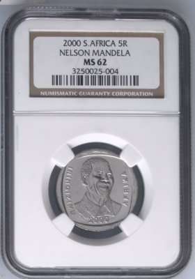 2000 SMILEY  Mandela  R5 NGC  Graded "MS62"