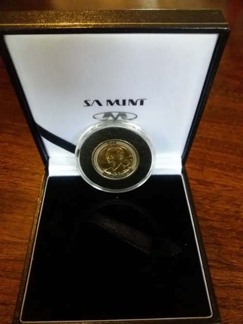 2008  Mandela 90th Birthday  R5  Encapsulated in SAM Mint Box.