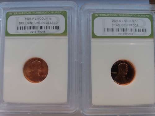 " BARGAIN BASEMENT SLABBED COINS " USA 1995/2005 LINCON 1c Bid per coin.