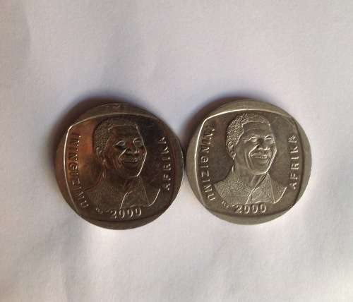 2000 MADIBA SMILEY About Uncirculated R5 Coins. Really Nice Coins. Bid per Coin.
