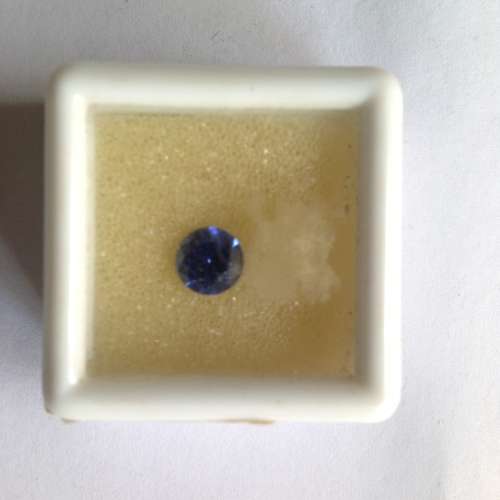 1.47ct INTENSE DARK BLUE LAB CREATED TANZANITE ROUND CUT..