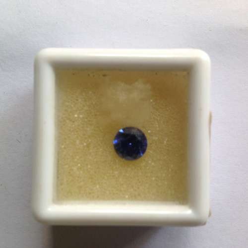 1.47ct INTENSE DARK BLUE LAB CREATED TANZANITE ROUND CUT..