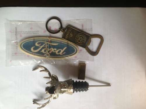 BIT`S FOR YOUR BAR, JAEGERMIESTER STAG, HUNTERS OPENER, FORD SANITIZER AND MINI GOLD PLATED BAR