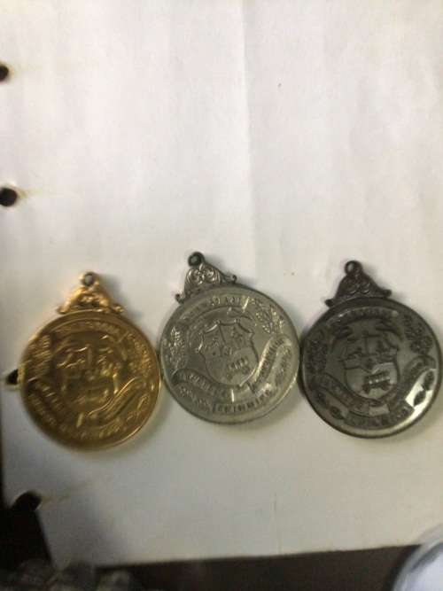 3 x TRANSVAAL AMATEUR SWIMMING ASSOCIATION MEDALS GOLD, SILVER AND BRONZE.