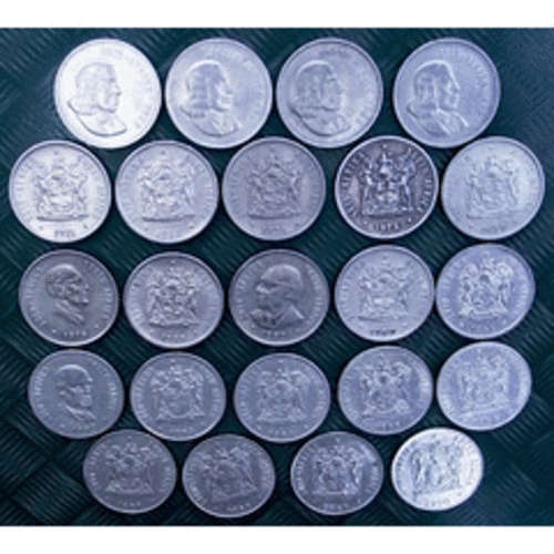 20  x  RSA Nickle 20c circulated Coins. 1980-1990's . ONE BID FOR ALL 20!!!