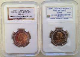2008 Madiba 90th Birthday  R5.SANGS Graded MS66