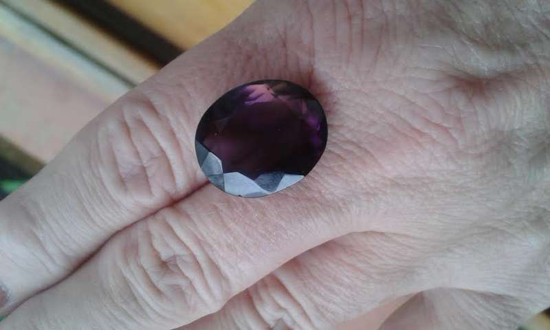 LARGE 15.45 cts Natural AMETHYST Oval Mixed cut.