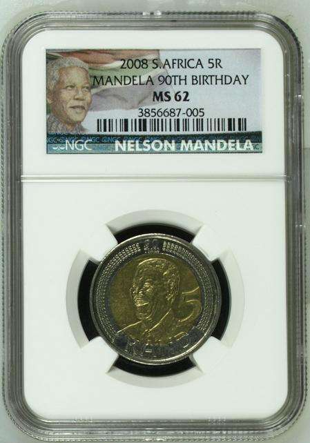 2008 90th Birthday R5 NGC GRADED MS62. NEW LABLE.