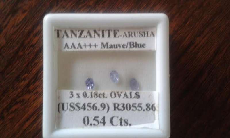 Deceased Estate."HEH".Natural Tanzanites. 3 X 0.18ct.Tcw 0.54ct Ovals. ERV. R5574.00. LOW START