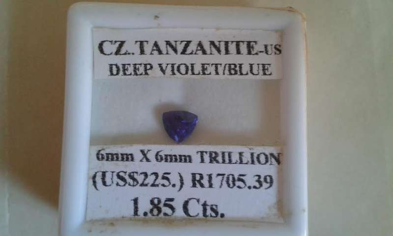 Deceased Estate."HEH" CZ Tanzanite.1.85ct Trillion. LOW START