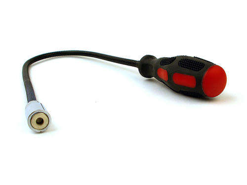 Lighted magnetic pickup tool with flexible shaft