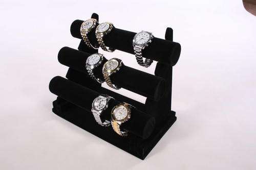 LT - 3 Tier Bracelet, Black Velvet 30cm