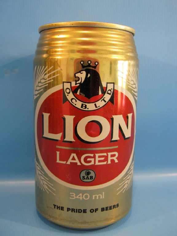 Highly collectable Vintage lion lager beer can, NOT OPENED YET!!!