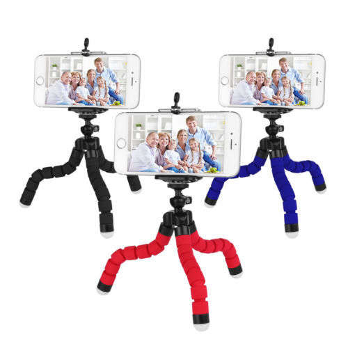 Mini Flexible Octopus Tripod Bracket Holder Mount for Cell Phone Camera Phone - Black Only
