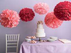 Pom pom lanterns - decor - turquiose or pink