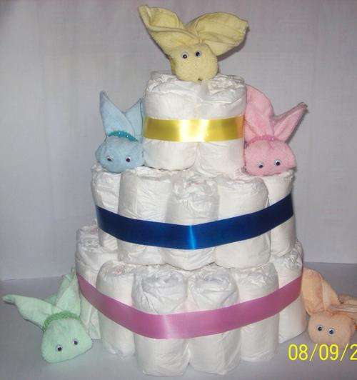Babyshower Decorations - Washcloth Bunny