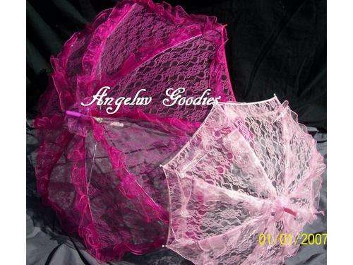 Wedding Lace Parasols / Umbrellas **Large - Dark Pink