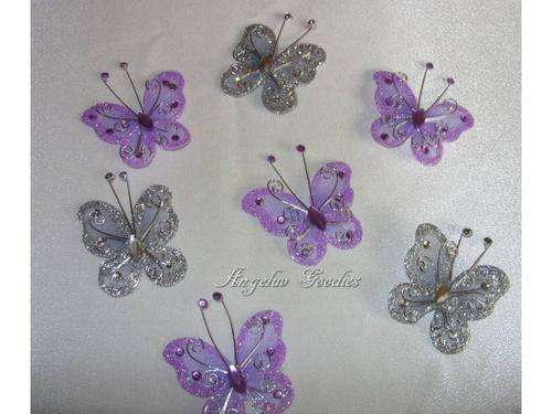 Glitter Butterflies - large- decor / diy invitations - pack of 20