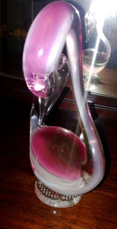 A gorgeous murano pink and opaline duck