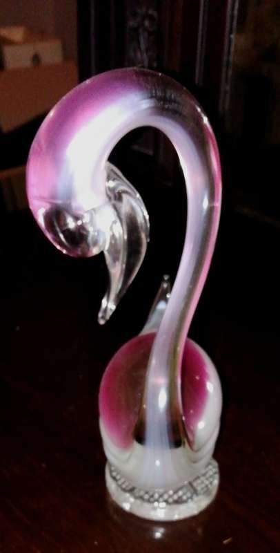 A gorgeous murano pink and opaline duck