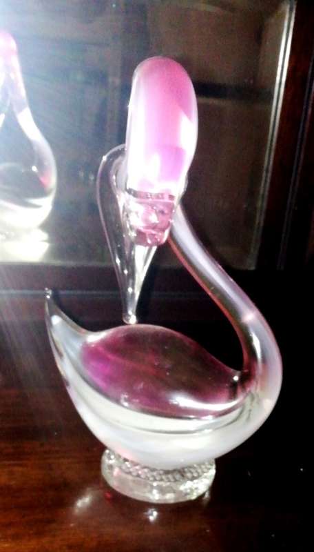 A gorgeous murano pink and opaline duck