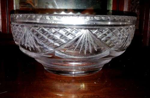 A wonderful old hand cut crystal bowl