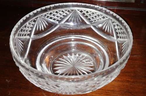 A wonderful old hand cut crystal bowl