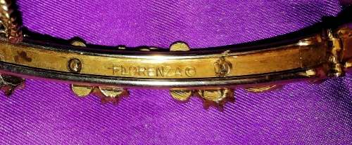 A gorgeous florenza rolled gold and colourful stone and pearl bracelet