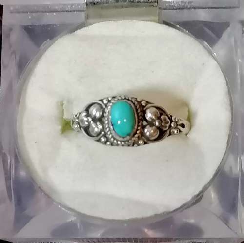 An amazing vintage sterling silver turquoise ring