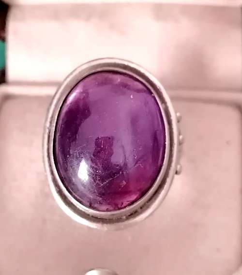 A stunning sterling silver amethyst ring