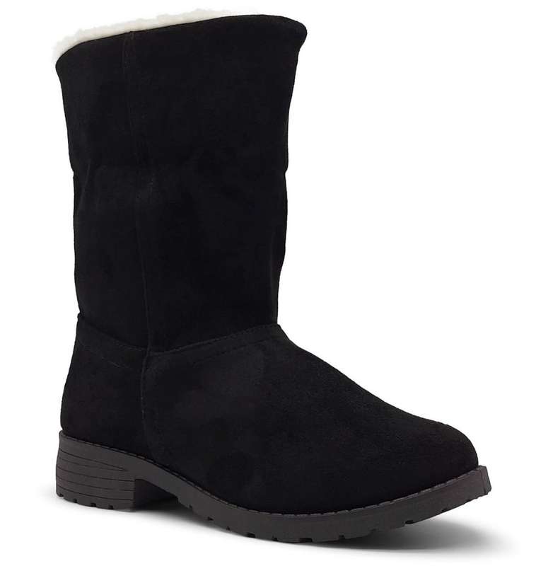 Ladies Expandable Suede Boot Black
