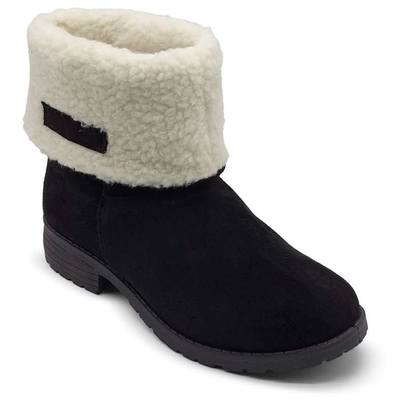 Ladies Expandable Suede Boot Black