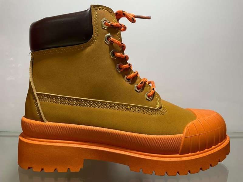 Fashion Platform Combat Ladies Boot Green or Brown