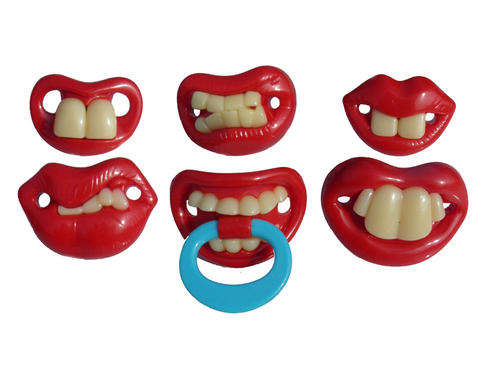 BABY DUMMY SOOTHER PACIFIER FUNNY TEETH NOVELTY