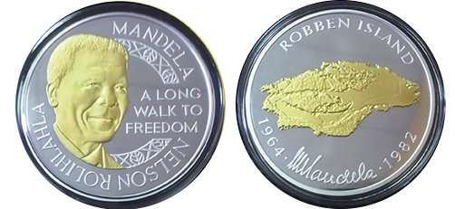 1KG SILVER MANDELA ROBBEN ISLAND MEDALLION