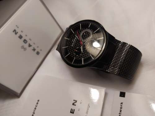 Skagen Titanium and Carbon Fibre Day-Date