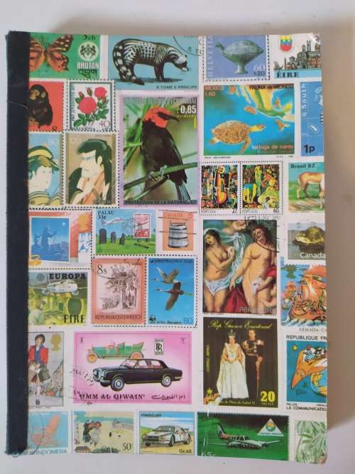 Stamp Collection including book (Approx. 60 used Stamps)