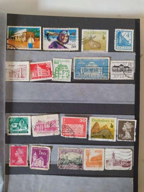 Stamp Collection including book (Approx. 60 used Stamps)