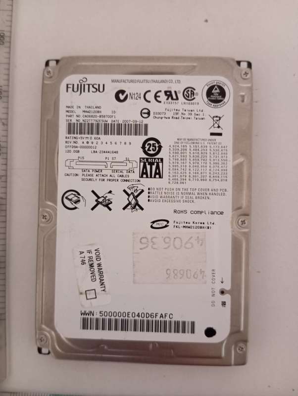 120gb Fujitsu Laptop SATA Hard Drive