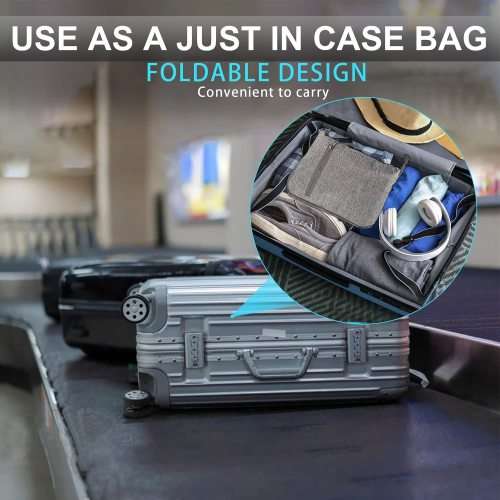 Foldable Travel Duffle Bag with Shoes Compartment (Grey)