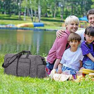 Foldable Travel Duffle Bag with Shoes Compartment (Grey)