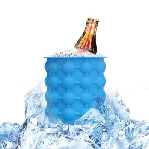 Ice Cube Maker Genie Ice Bucket - Blue