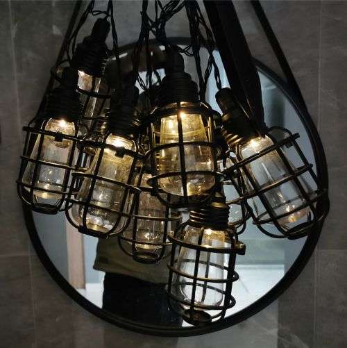 Lantern Cage Solar String Lights - 10 Piece